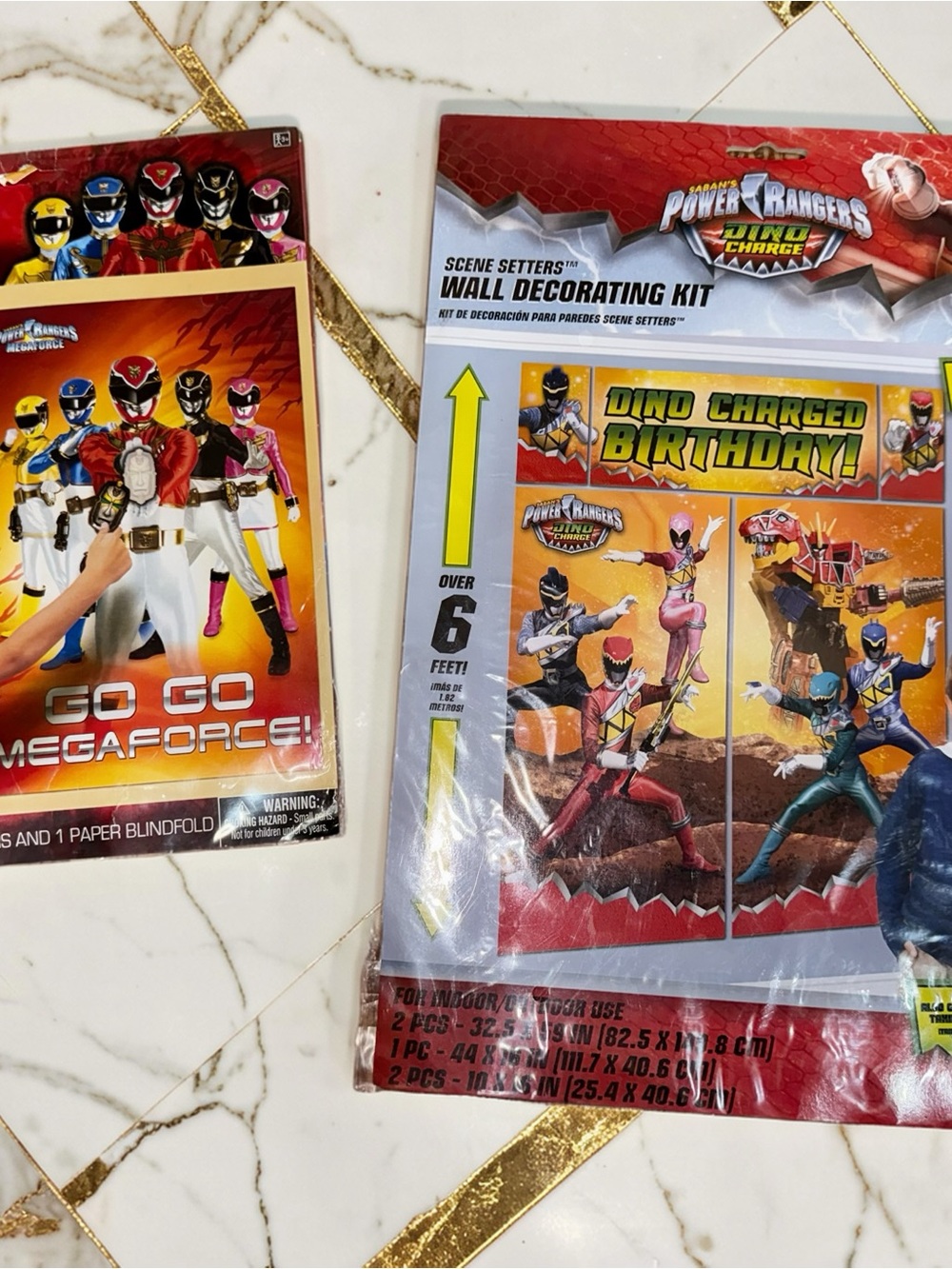 VINTAGE POWER RANGERS BIRTHDAY PARTY SUPPLIES LOT MEGAFORCE & DINO CHARGE NIP